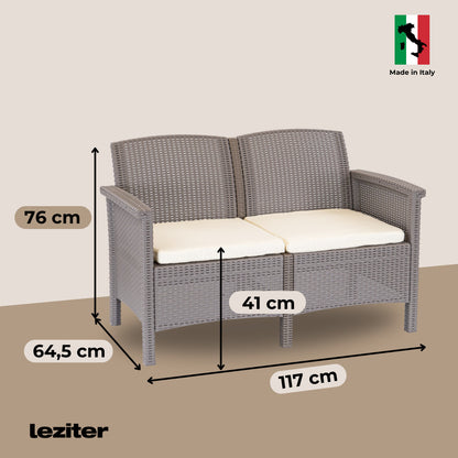 Set de mobilier de grădină Venus cu 4 locuri, cappuccino