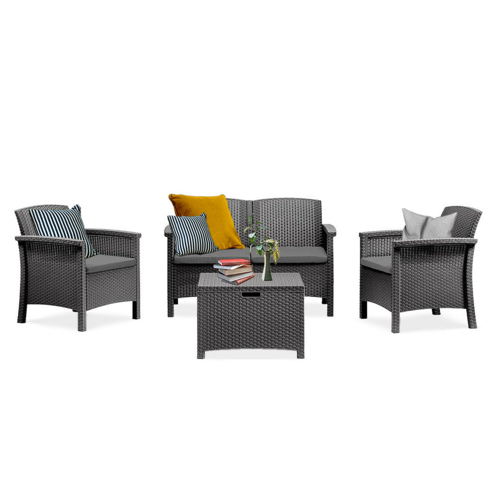Set de mobilier de grădină Venus cu 4 locuri, grafit