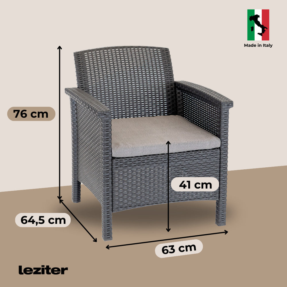 Set de mobilier de grădină Venus cu 4 locuri, grafit