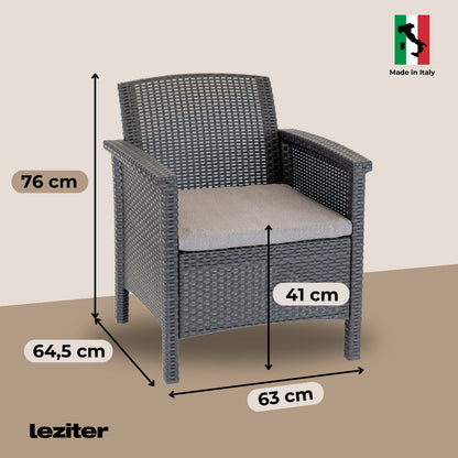 Set de mobilier de grădină Venus cu 4 locuri, grafit