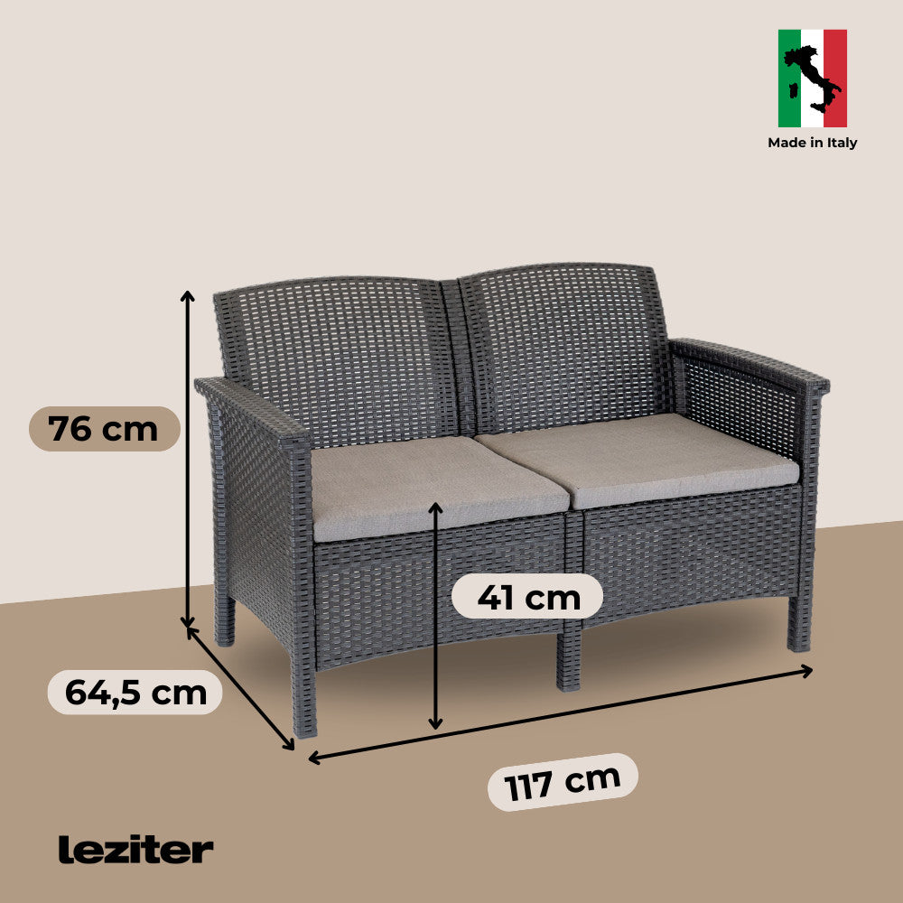 Set de mobilier de grădină Venus cu 4 locuri, grafit