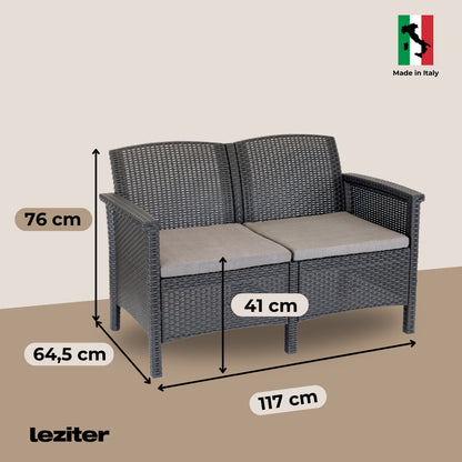 Set de mobilier de grădină Venus cu 4 locuri, grafit