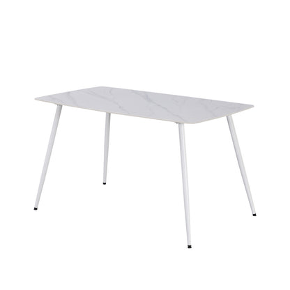 Set de masă Ravena 6+1 alb-alb
