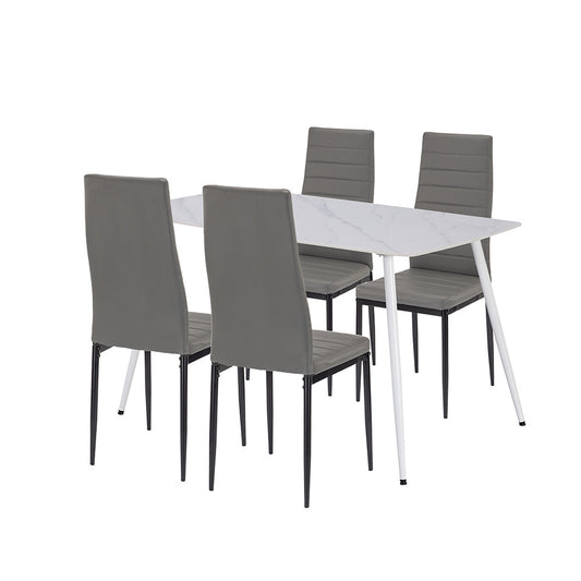 Set de masă Renton 4+1 gri-negru
