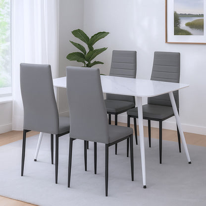 Set de masă Renton 4+1 gri-negru