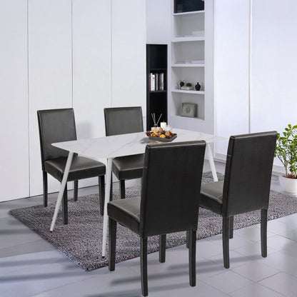 Set de masă Megan 4+1 alb-negru