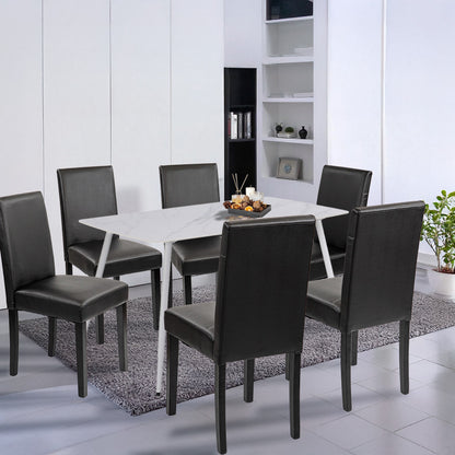 Set de masă Megan 6+1 alb-negru