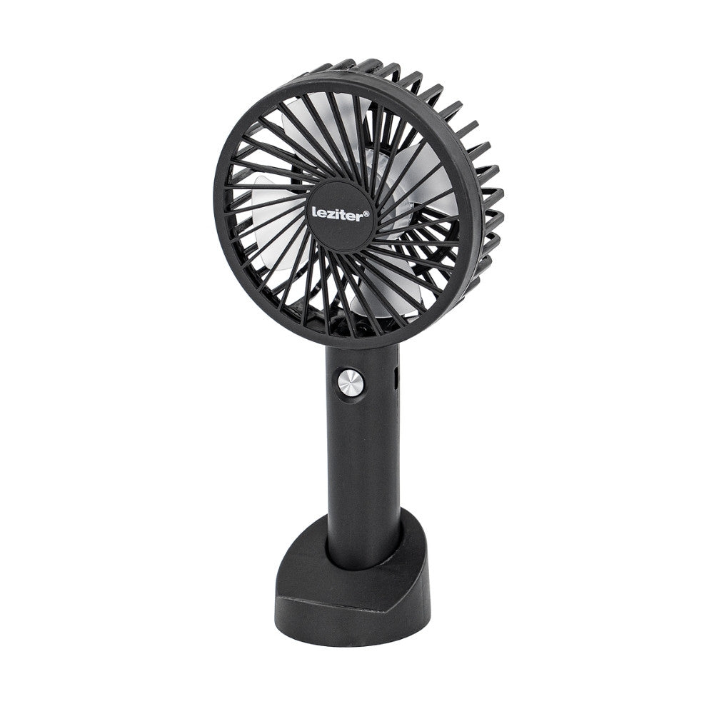 Ventilator portabil USB Galar cu suport, 4 W, 1200 mAh, negru