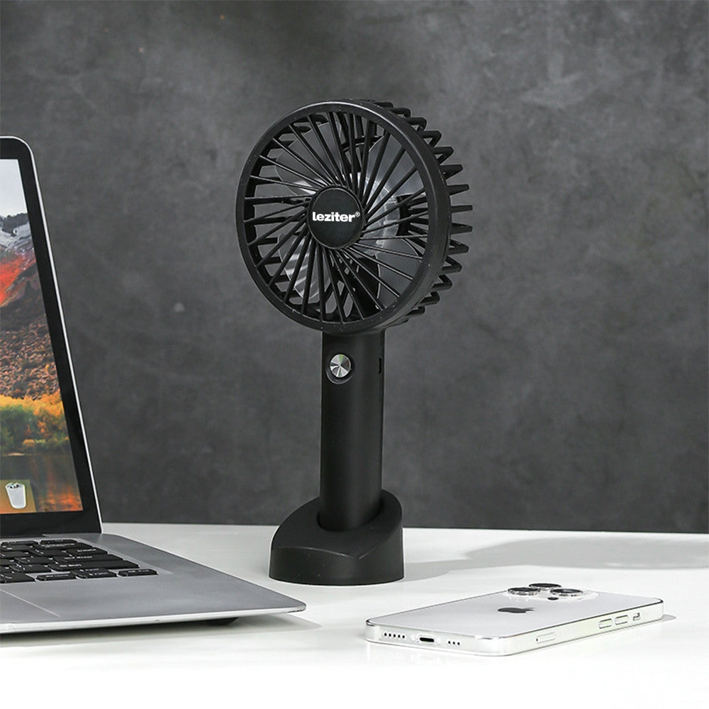 Ventilator portabil USB Galar cu suport, 4 W, 1200 mAh, negru