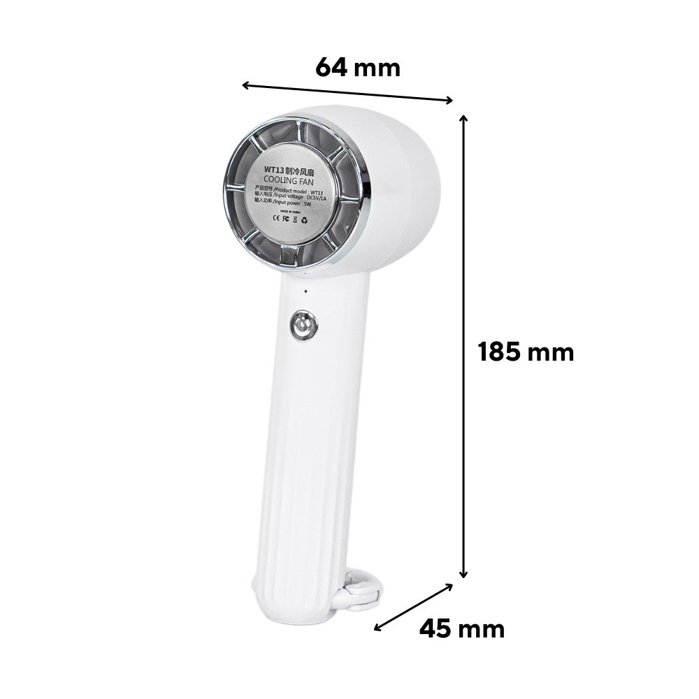 Ventilator portabil USB Rico, 5 W, 2000 mAh, alb