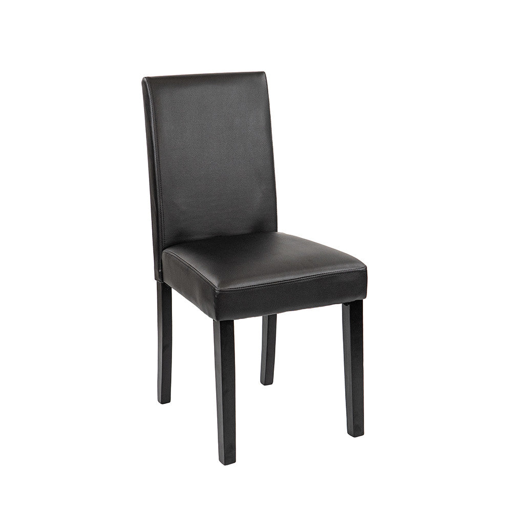 Scaun de sufragerie Kelly din piele neagră