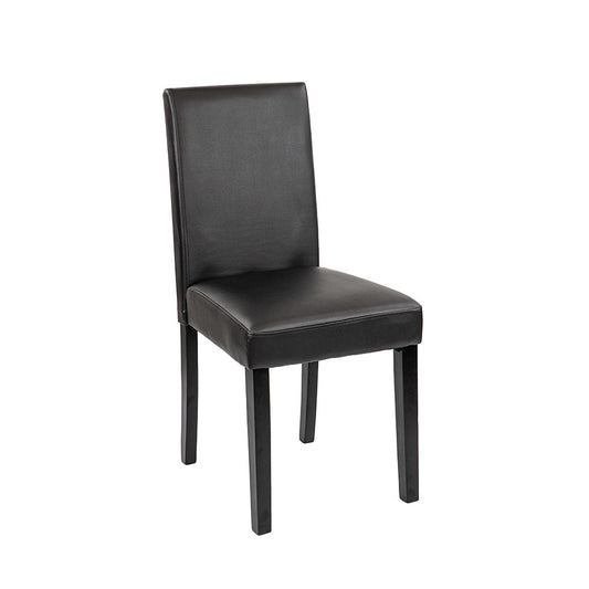 Scaun de sufragerie Kelly din piele neagră