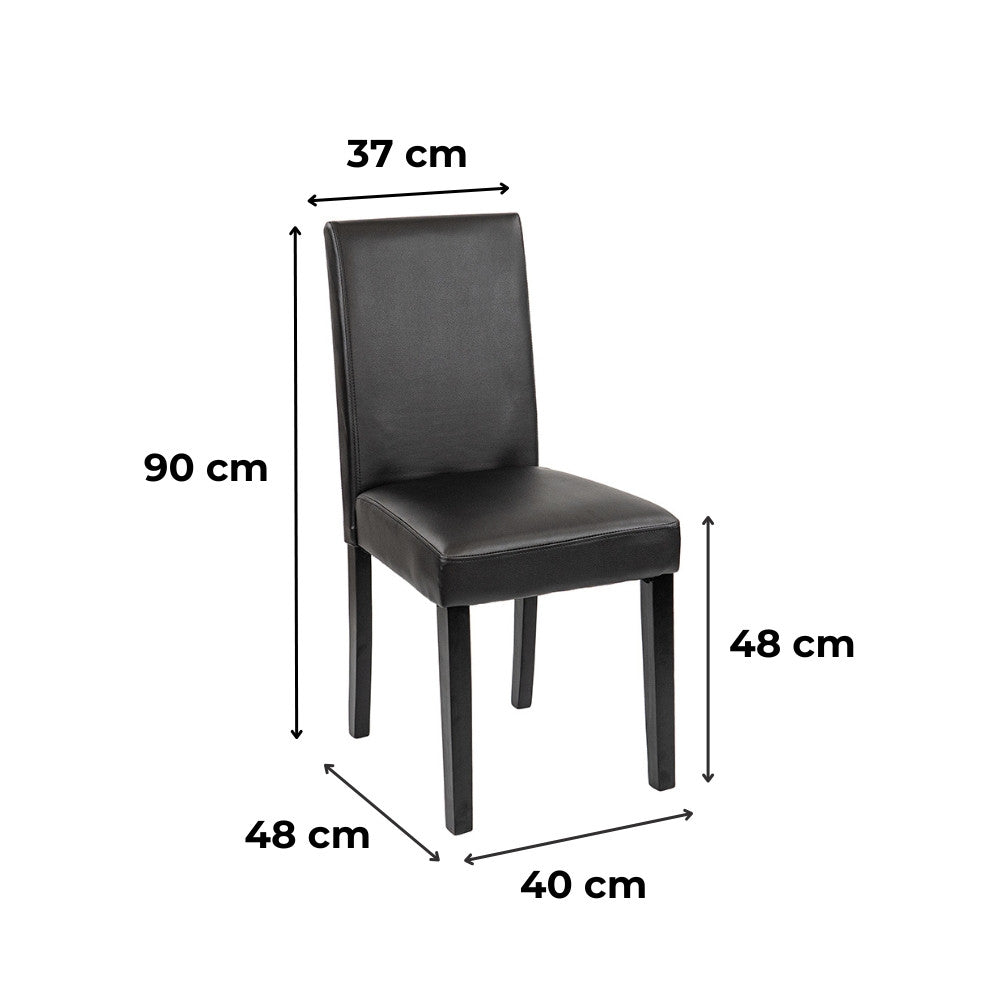 Scaun de sufragerie Kelly din piele neagră
