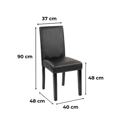 Scaun de sufragerie Kelly din piele neagră