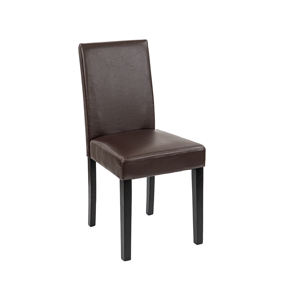 Scaun de sufragerie din piele Kelly, maro