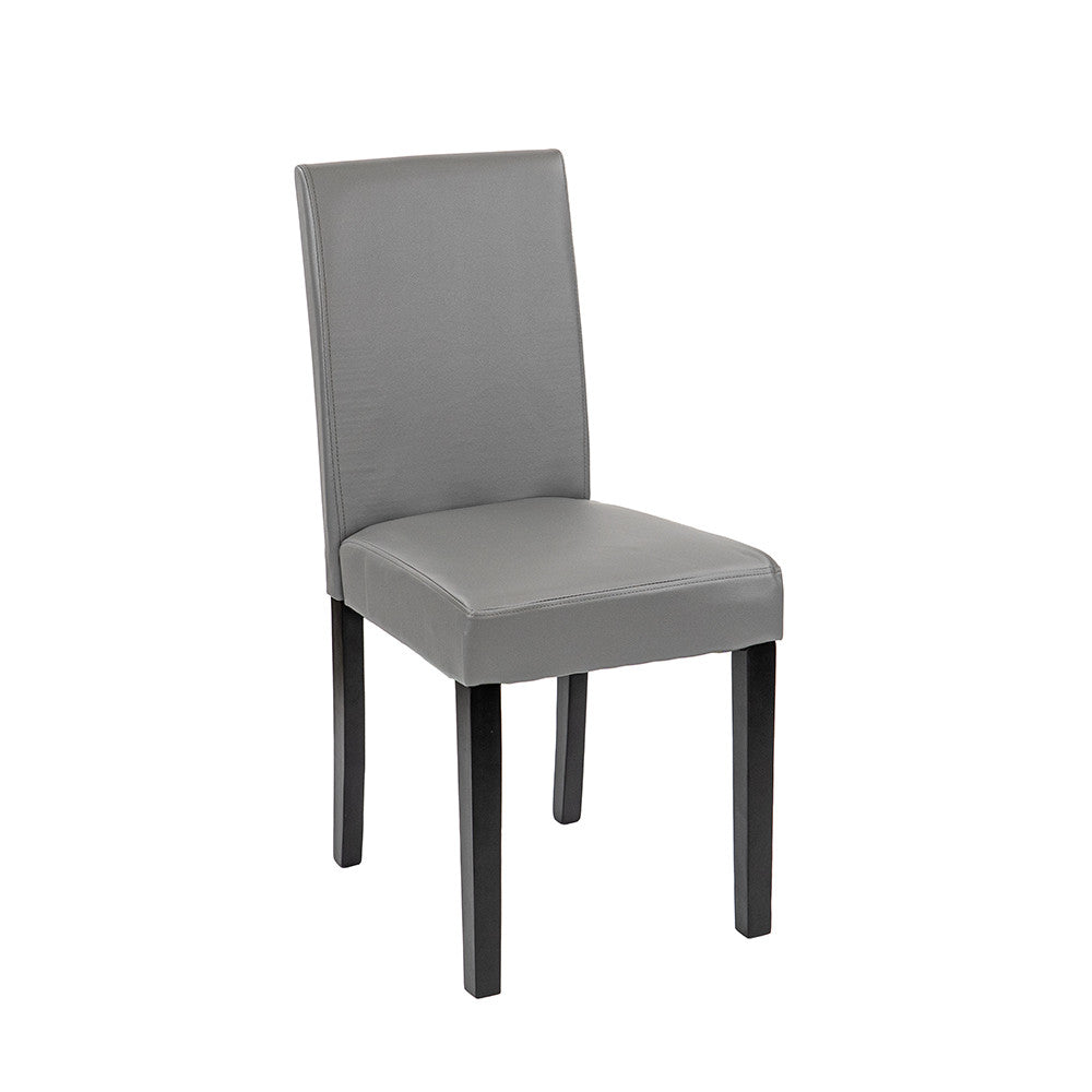Scaun de sufragerie din piele Kelly, gri