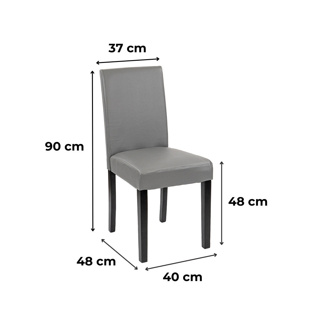 Scaun de sufragerie din piele Kelly, gri