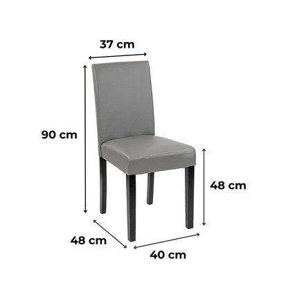 Scaun de sufragerie din piele Kelly, gri