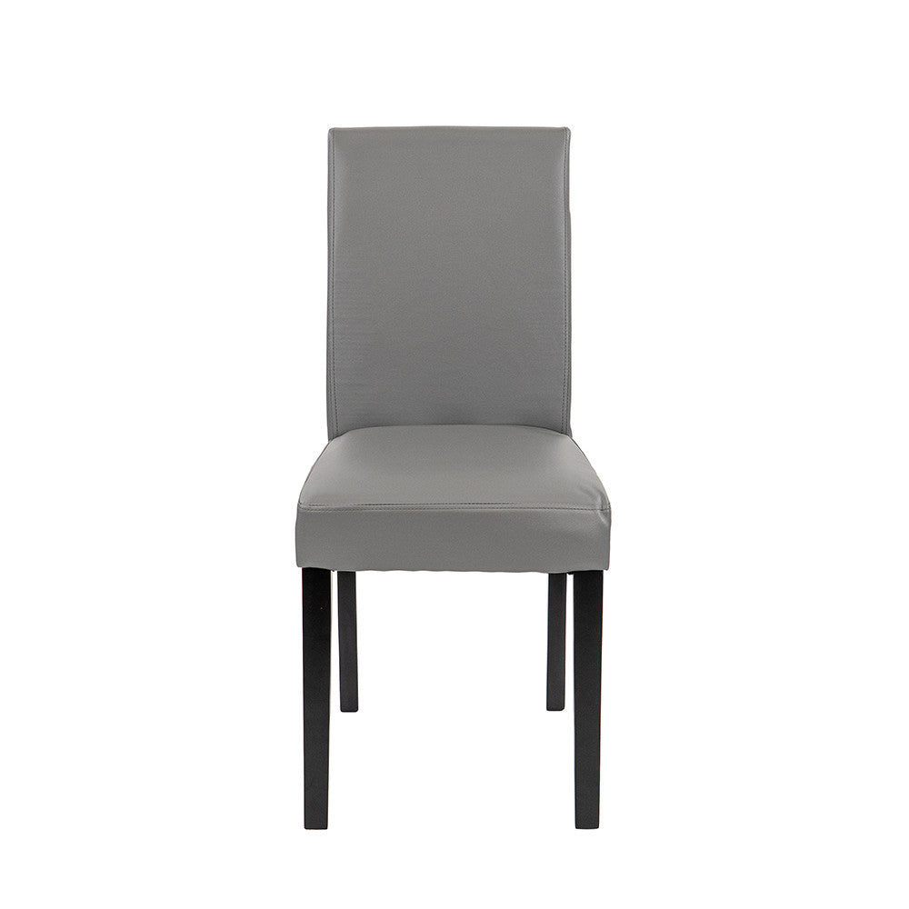 Scaun de sufragerie din piele Kelly, gri