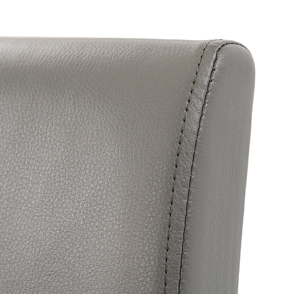 Scaun de sufragerie din piele Kelly, gri
