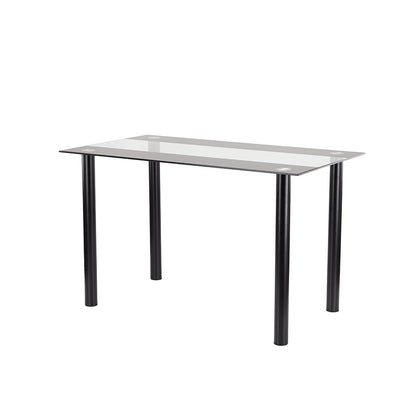 Masă de dining pătrată Riona 120 cm din sticlă neagră
