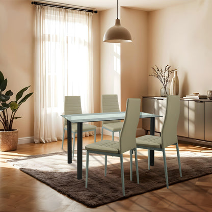 Set de masă Mezza 4+1 bej-gri