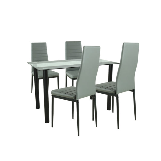 Set de masă Mezza 4+1 gri-negru