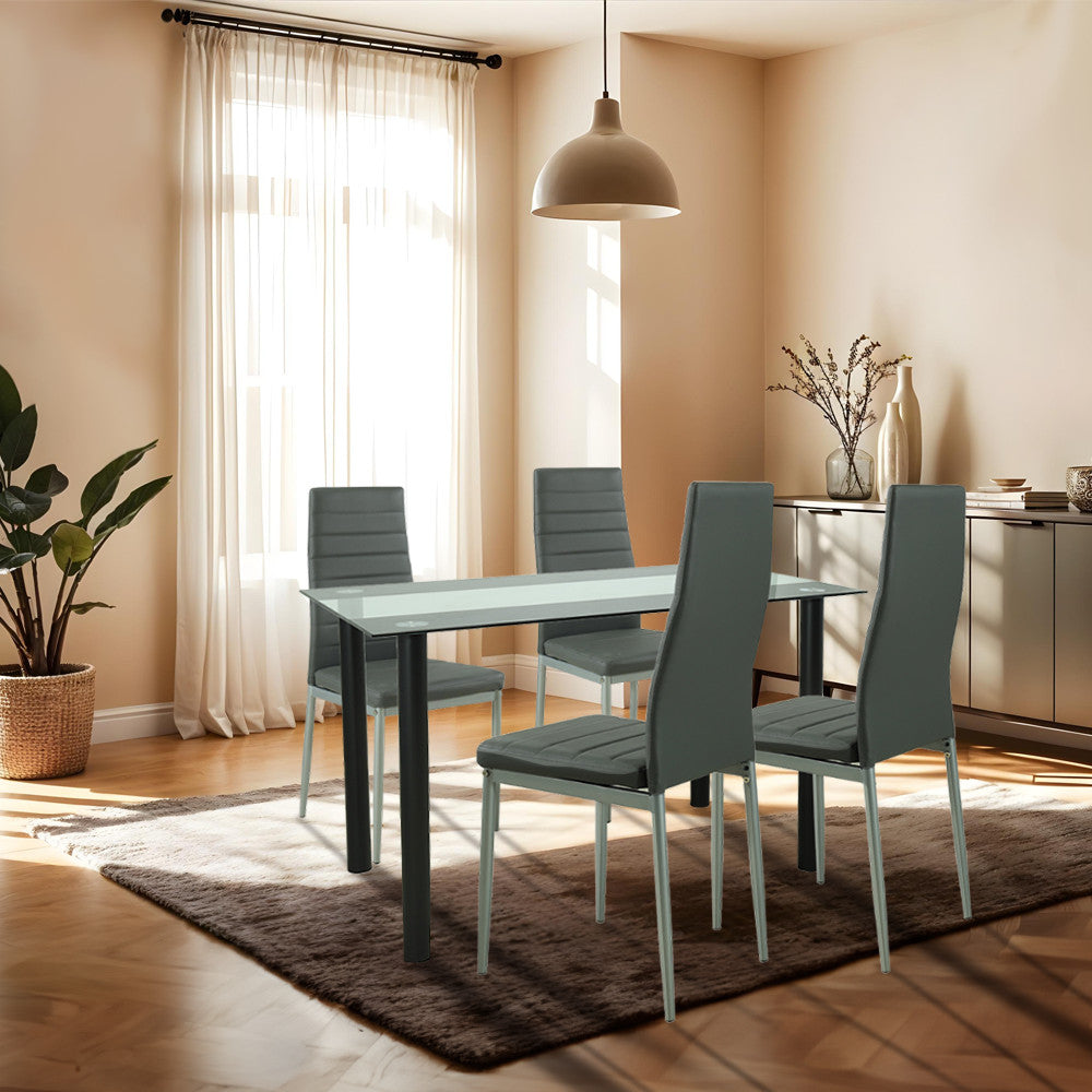 Set de masă Mezza 4+1 gri-gri