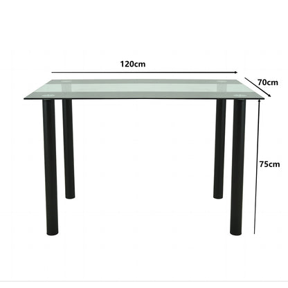 Set de masă Mezza 4+1 alb-negru