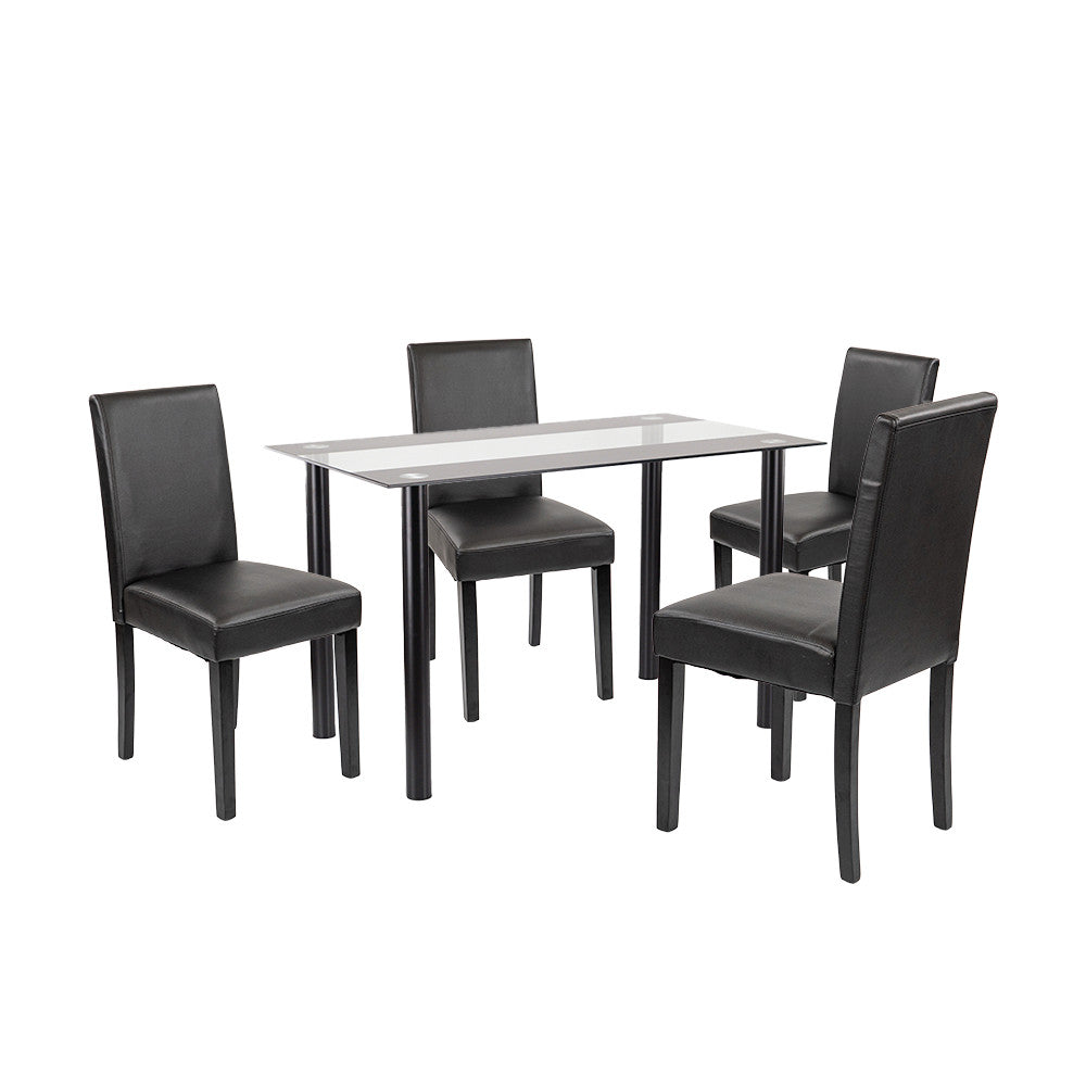 Set de masă Karin 4+1 negru-negru