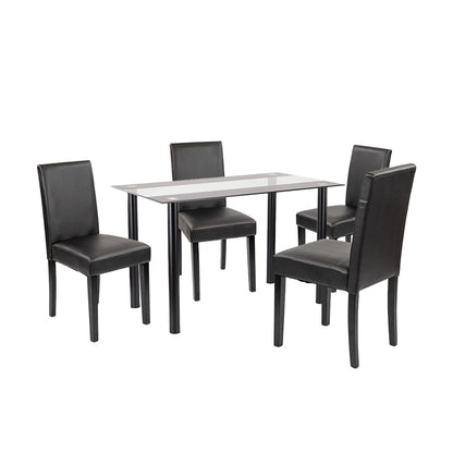 Set de masă Karin 4+1 negru-negru