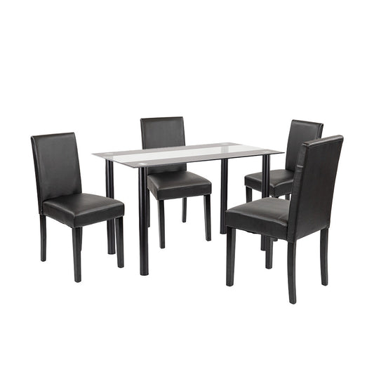 Set de masă Karin 4+1 negru-negru