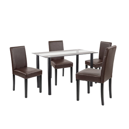Set de masă Karin 4+1 negru-maro