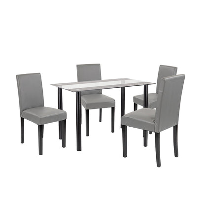 Set de masă Karin 4+1 negru-gri