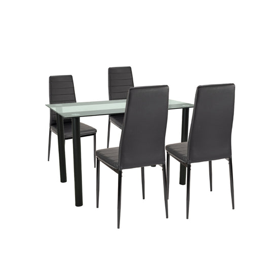 Set de masă Mezza 4+1 negru-negru