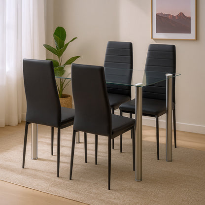 Set de masă Nolen 4+1 negru