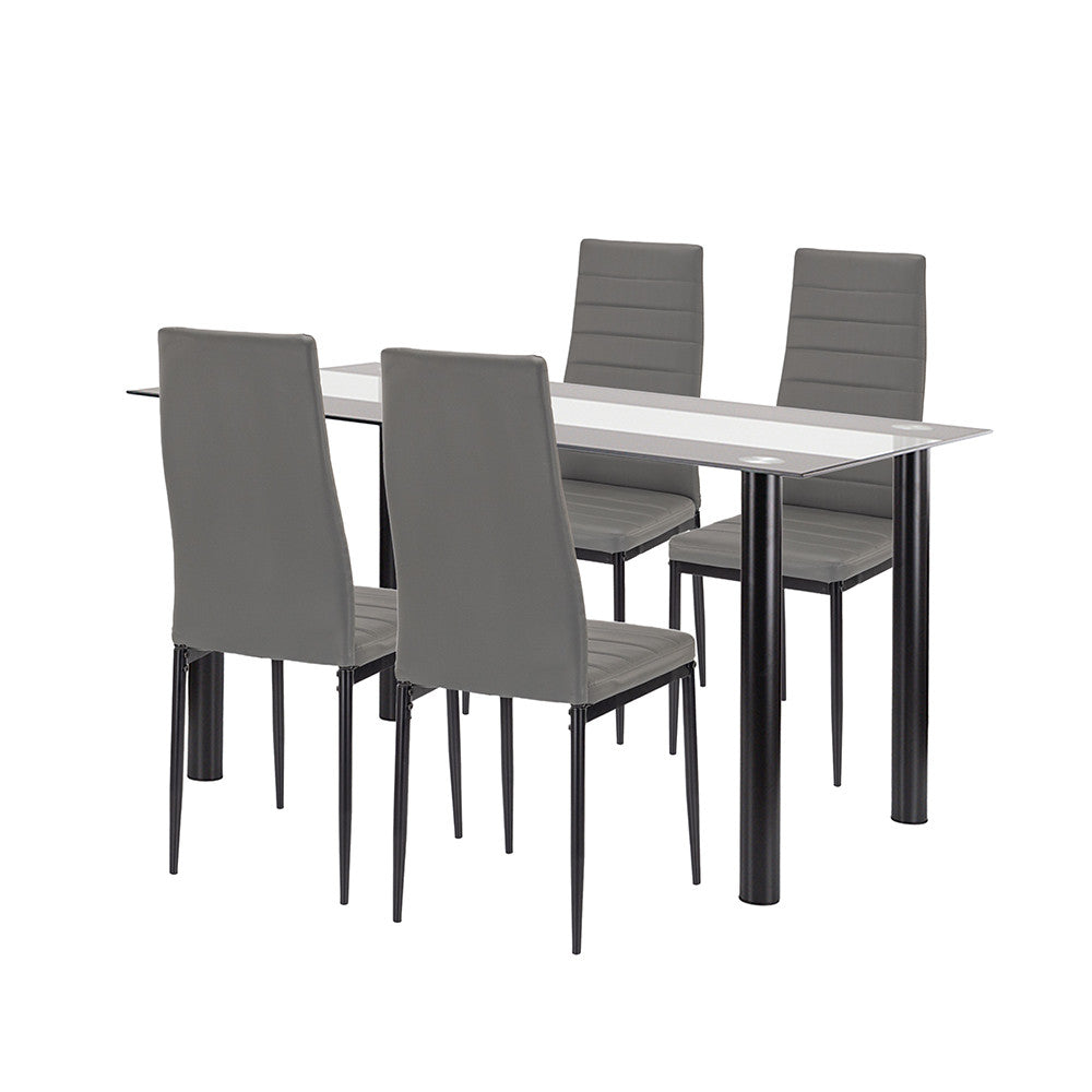 Set de masă Denton 4+1 gri-negru