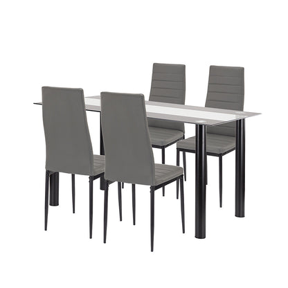 Set de masă Denton 4+1 gri-negru