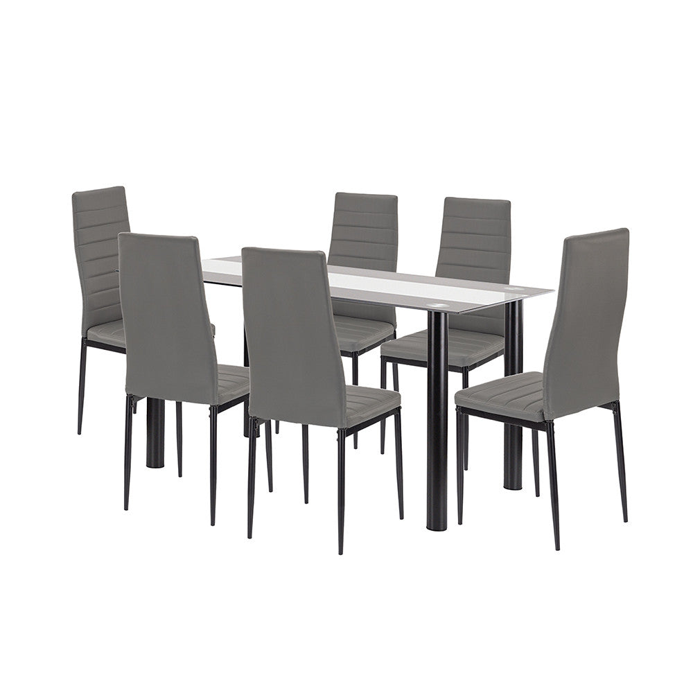 Set de masă Denton 6+1 gri-negru