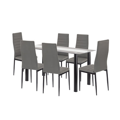 Set de masă Denton 6+1 gri-negru