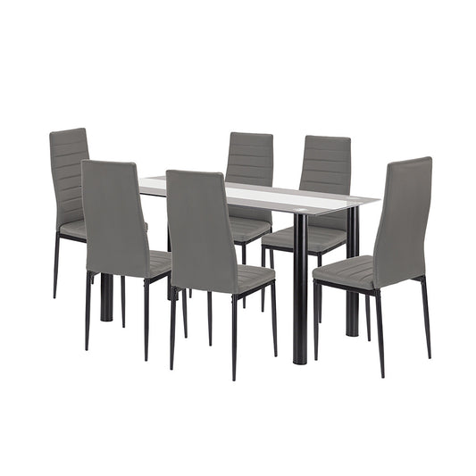 Set de masă Denton 6+1 gri-negru