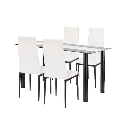 Set de masă Denton 4+1 alb-negru