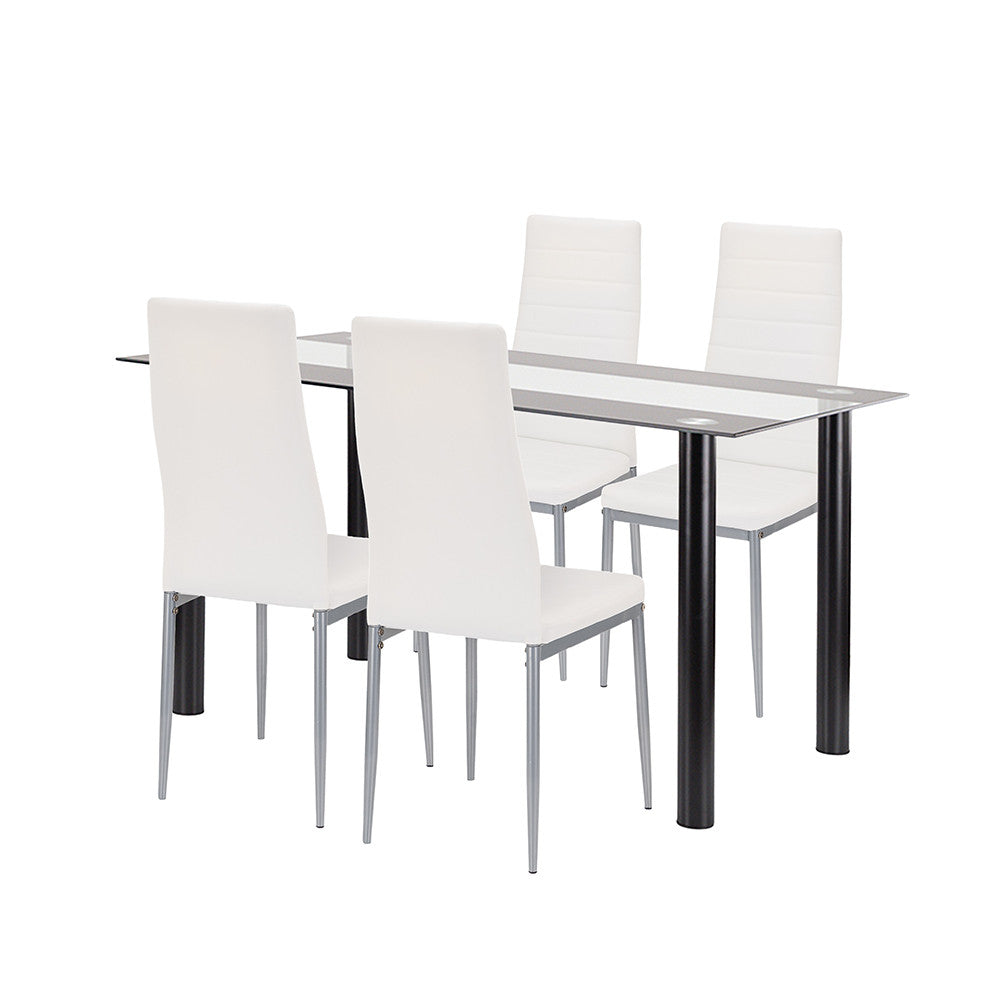 Set de masă Denton 4+1 alb-gri
