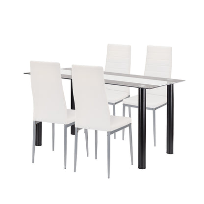 Set de masă Denton 4+1 alb-gri