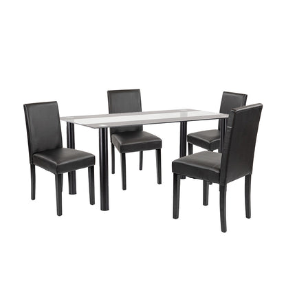 Set de masă Cadiz 4+1 negru-negru