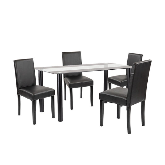Set de masă Cadiz 4+1 negru-negru
