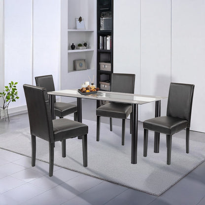 Set de masă Cadiz 4+1 negru-negru