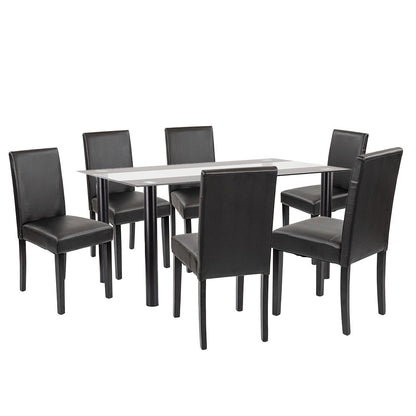 Set de masă Cadiz 6+1 negru-negru