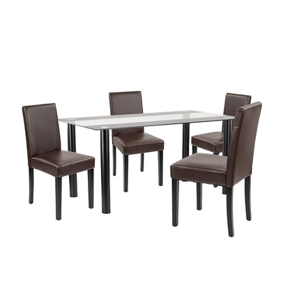 Set de masă Cadiz 4+1 negru-maro