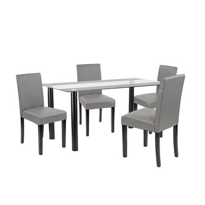 Set de masă Cadiz 4+1 negru-gri